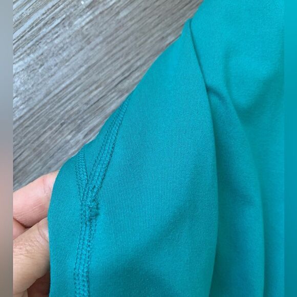 Nike Dri Fit Running Quarter Zip Long Sleeve Jacket Top Athleisure Teal Blue S - Picture 10 of 11